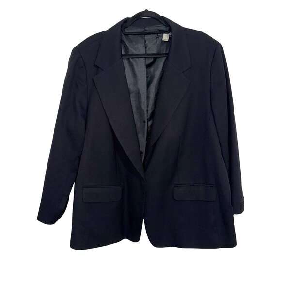 Pendleton Plus Women's Black One Button Blazer 100% Virgin Wool Sz 24W - Picture 1 of 10